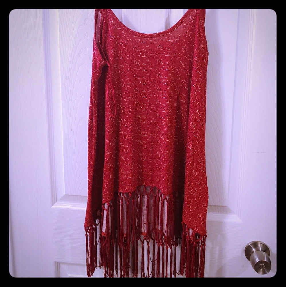 Red tassled tank top